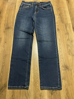 Pantalones de mezclilla Universal Thread, para mujer talla 25R, azul, de tiro medio Girlfriend Crop Foto 1 de 4