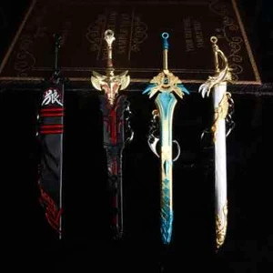 Juego de 4 Llaveros de Impacto Genshin de Metal 12 cm Llavero Arma Genshin Regalo Reino Unido - Imagen 1 de 11