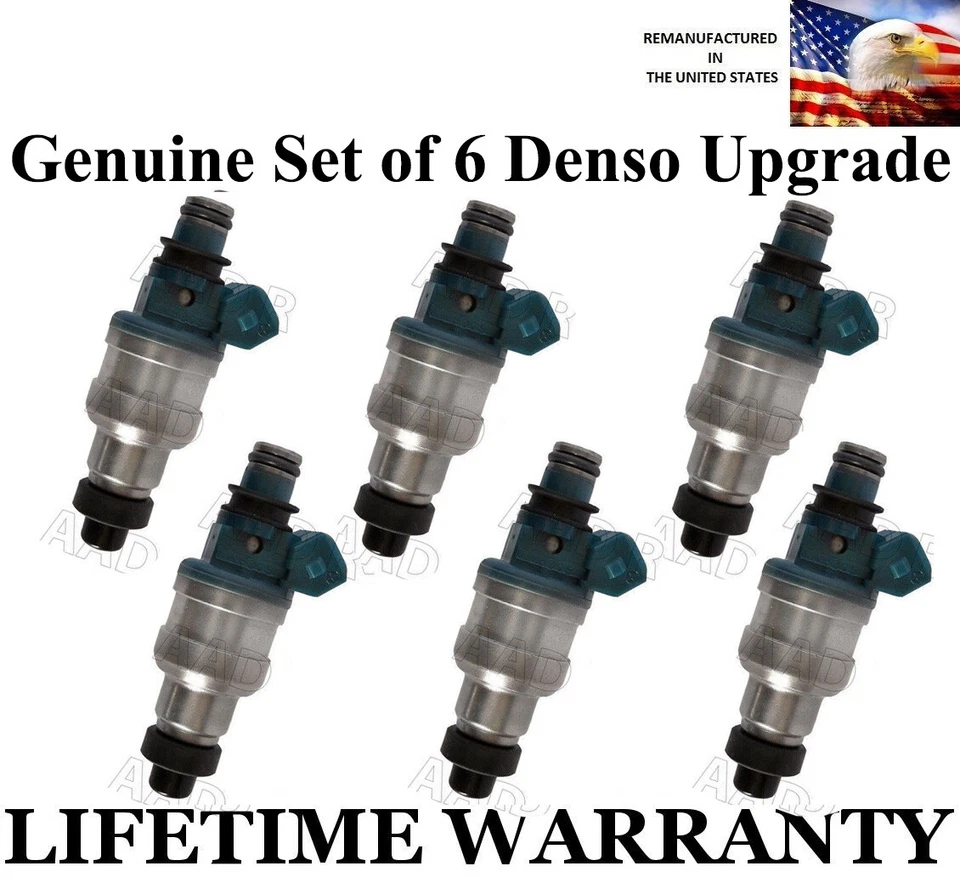 Комплект из 6 оригинальных топливных форсунок Denso UPDATE для пикапа Toyota 1988 года выпуска 3,0 л - Изображение 1 из 1