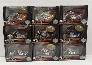 NASCAR HOT WHEELS Thunder Series 2002 1:18 scale Custom Bikes Lot of 9 each - Picture 1 of 14