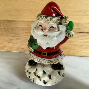 VTG Santa Claus Musical Spinning Figurine Music Box Japan 8" Happy Saint Nick - Picture 1 of 10
