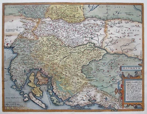 Kroatien Slowenien Original Kupferstich Landkarte Ortelius 1608 - Bild 1 von 1