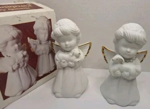 Scarce issue of Giftco, Inc. Ceramic Angel Bells Set Of 2 With Original Box 5" - Picture 1 of 12