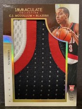 2013-14 Immaculate C.J. McCOLLUM Team Logos Numbers Jumbo RC Patch SP 27/50!
