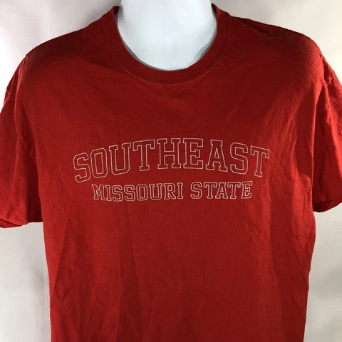 SOUTHEAST MISSOURI STATE MV SPORT SHIRT MENS XL RED SHORT SLEEVE SPELL OUT LOGO Cover