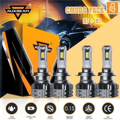 Faros LED AUXBEAM F22 H7+H7 haz alto bajo para BMW 328i 1999-2000 2007-2016 Foto 1 de 4