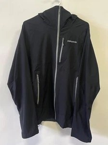 Patagonia Stretch Rainshadow Waterproof Rain Hoody Jacket Coat Black Mens M - Picture 1 of 10