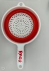Ragu Red & White Handled Silicone Foldable Round Colander Strainer Cooking Tool