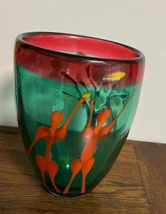 Vtg. Gullaskruf Sweden Carlos R Pebaque Scandanavian Art Glass Vase Ltd 3/25 - Picture 1 of 5
