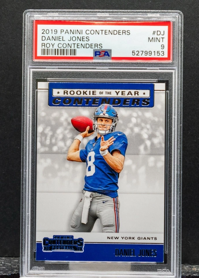 DANIEL JONES RC 2019 CONTENDERS ROOKIE OF THE YEAR ROY  PSA 9 *! - Image 1 of 1
