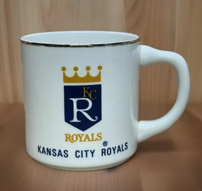 Taza de café de colección Kansas City Royals Stein años 80 Serie Mundial hecha en EE. UU. borde dorado KC Foto 1 de 4