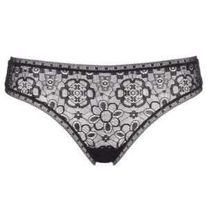Eres Frivole Black Lace Thong Size FR:36 US:4 New With Tags. - Picture 1 of 7