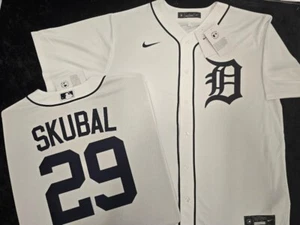 50501 CAMISETA DE BÉISBOL COSIDA 100 % real de los Tigres de Detroit SKUBAL JONG GREENE CABRERA SKUBAL 50501 - Imagen 1 de 20