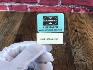 RARE Vintage 1970'S - GARRETT AIRESEARCH Company Employee NAME BADGE Logo Emblem - Picture 1 of 7