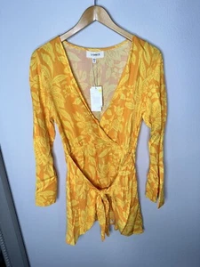 New L*Space Floral Kristy Dress Size Small Yellow/Orange - Picture 1 of 5