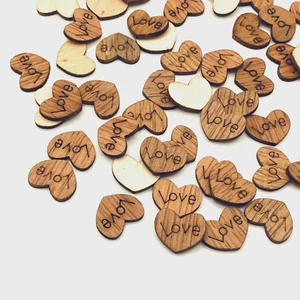 50/100 Love Holz Herzen Streuteile Streudeko Liebe Hochzeitsdeko braun - Bild 1 von 4