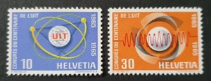 1965 SWITZERLAND ZWITSERLAND SUISSE SET ITU CENTENARY TELECOMMUNICATION VF MNH - Picture 1 of 1