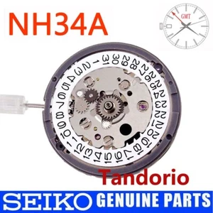 Genuine 24 jewels Left Hand NH34 NH34A GMT Date Automatic Mechanical Movement - Picture 1 of 5