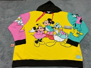 NEW Disney Loungefly Hoodie Adult 2X XXL Yellow Disney100 Mickey And Friends - Picture 1 of 9