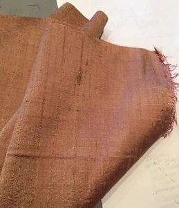 100% SILK DUPION SAFFRON SUNSET ORANGE FABRIC REMNANT 45 CM.X 80 CMS. FREEPOST! - Picture 1 of 5