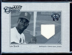 LOU BROCK 2001 Greats of the Game Feel the Game Classics #3 JERSEY RELIC (A360)
