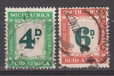 SOUTH AFRICA 1950 POSTAGE DUE 4D AND 6D WITH HYPHEN USED 