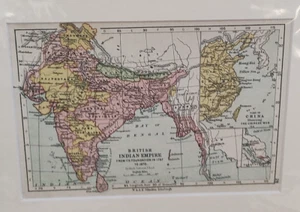 Original 1871 Antique Map of British Indian Empire 1757 to 1870 7'' x 9'' Mount - Picture 1 of 3