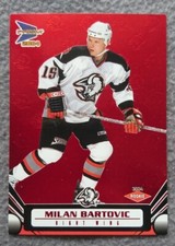 2003-04 Pacific Prism RED #13 - Milan Bartovic /260 ROOKIE (Buffalo Sabres)