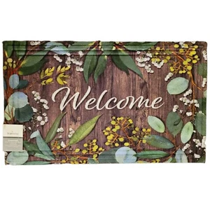 Welcome Rubber Doormat Carpet 18"x30" Indoor Outdoor Door Welcome Home - Picture 1 of 1