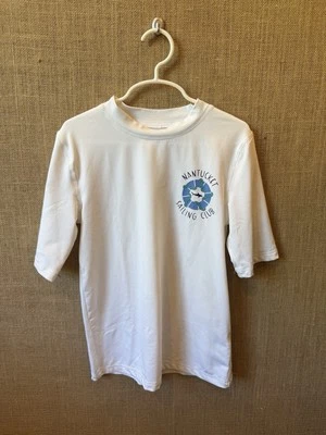 Protetor de erupção cutânea Cat & Jack masculino branco Nantucket manga curta tamanho M (8/10) - Imagem 1 de 2