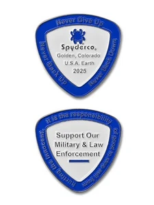 SPYDERCO Coltelli COIN2025 moneta sfida forze dell'ordine blu e bianca - Foto 1 di 1