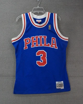 Mitchell Ness Allen Iverson #3 Philadelphia 76ers 1996-97 Hardwood Jersey M Blue - Image 1 of 4