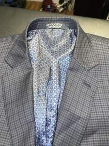 Zanetti Lavorazione Sartoriale 38R Maroon Black Blue Micro Check Blazer WOW - Picture 1 of 24