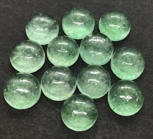 Green Strawberry Quartz Round Flat Back AAA Loose Gemstone For Making Jewelry - Picture 1 of 14