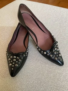 MIU MIU Ballerinas Gr. 38 Schwarz Nieten Spitz *TOP* - Bild 1 von 8