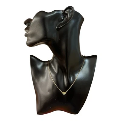 collana ciondolo argento 925 anallergico dorato cuore lucido regalo donna - Immagine 1 di 4