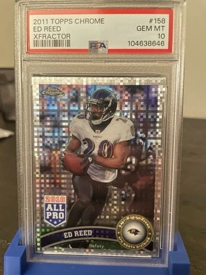 2011 TOPPS CHROME XFRACTOR ED REED #158 PSA 10 - Image 1 of 2
