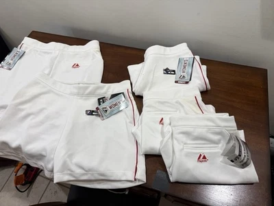 (5) Pair Women's Majestic Cool Base Softball Shorts White Softball Shorts (L) - Image 1 of 4