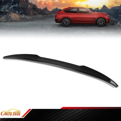 Fit For 2019-2024 BMW X4 G02 M4 Style Rear Trunk Spoiler Roof Wing Black Glossy - Image 1 of 4