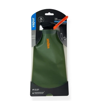 VAPUR Flexible Water Bottle w/Carabiner 0.7L/23fl oz Olive Green Hiking Copenhag - Image 1 of 4