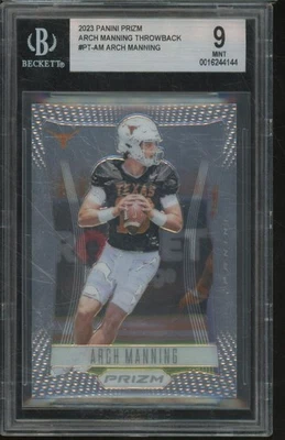 2023 Panini Instant ARCH MANNING Prospect Prizm Throwback Texas BGS 9 FB3 - Image 1 of 2