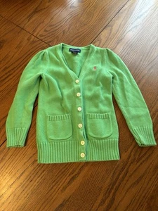 ralph lauren girls 5 green cardigan sweater polo - Picture 1 of 4