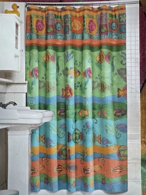 JC Penney Home Colorful Shower Coral Reef Fabric Shower Curtain- 70" x 70" - Image 1 of 4