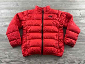 The North Face Size Medium Boys Red Blue Zip-Up Down Puffer Jacket - Picture 1 of 10