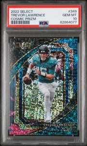2022 Panini Select Trevor Lawrence #349 Cosmic Prizm SSP PSA 10