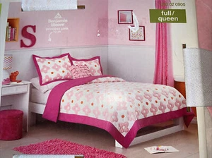 Circo FULL/QUEEN Quilt Shams Pink Flower dot Collection - Pink And Orange New! - Picture 1 of 5