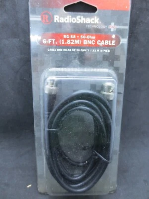 Radio Shack 6FT BNC RG-58 Cable 50 Ohm - New Factory Sealed - Image 1 of 2
