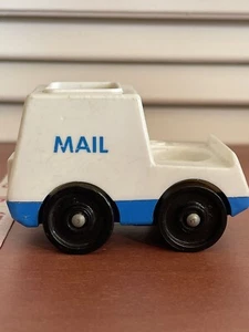 Vintage 1986 Fisher Price Little People Mail Truck Blue and White Collectible - Picture 1 of 6