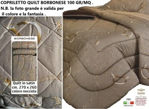 BORBONESE Steppdecke Steppdecke Bettüberwurf Satin 100% Baumwolle 100 gr/qm Doppelbett - Bild 1 von 11