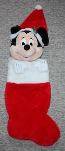 26 Zoll Disney Store Mickey Mouse Weihnachtsstrumpf 3D Plüschkopf Vintage - Bild 1 von 5